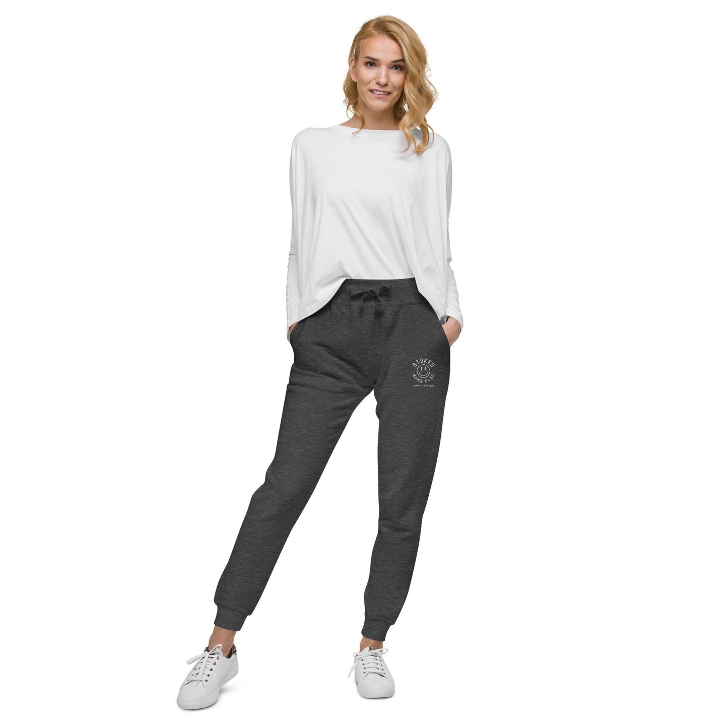 Stoked Moms Club Jogger - Charcoal/White