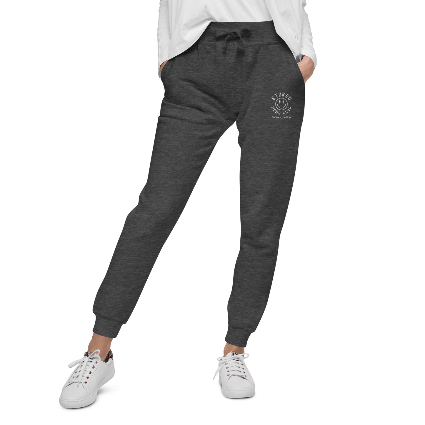 Stoked Moms Club Jogger - Charcoal/White
