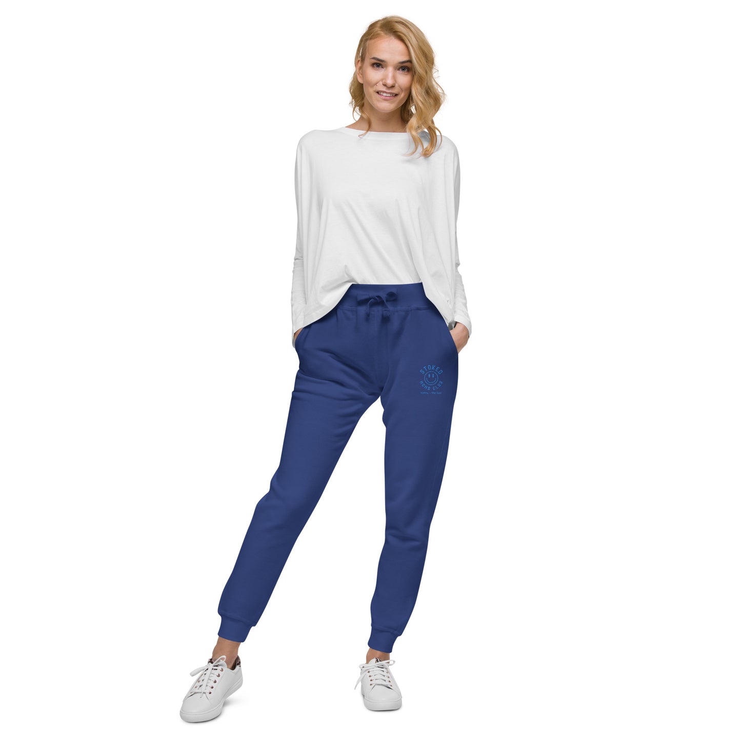Stoked Moms Club Joggers - Royal/Teal