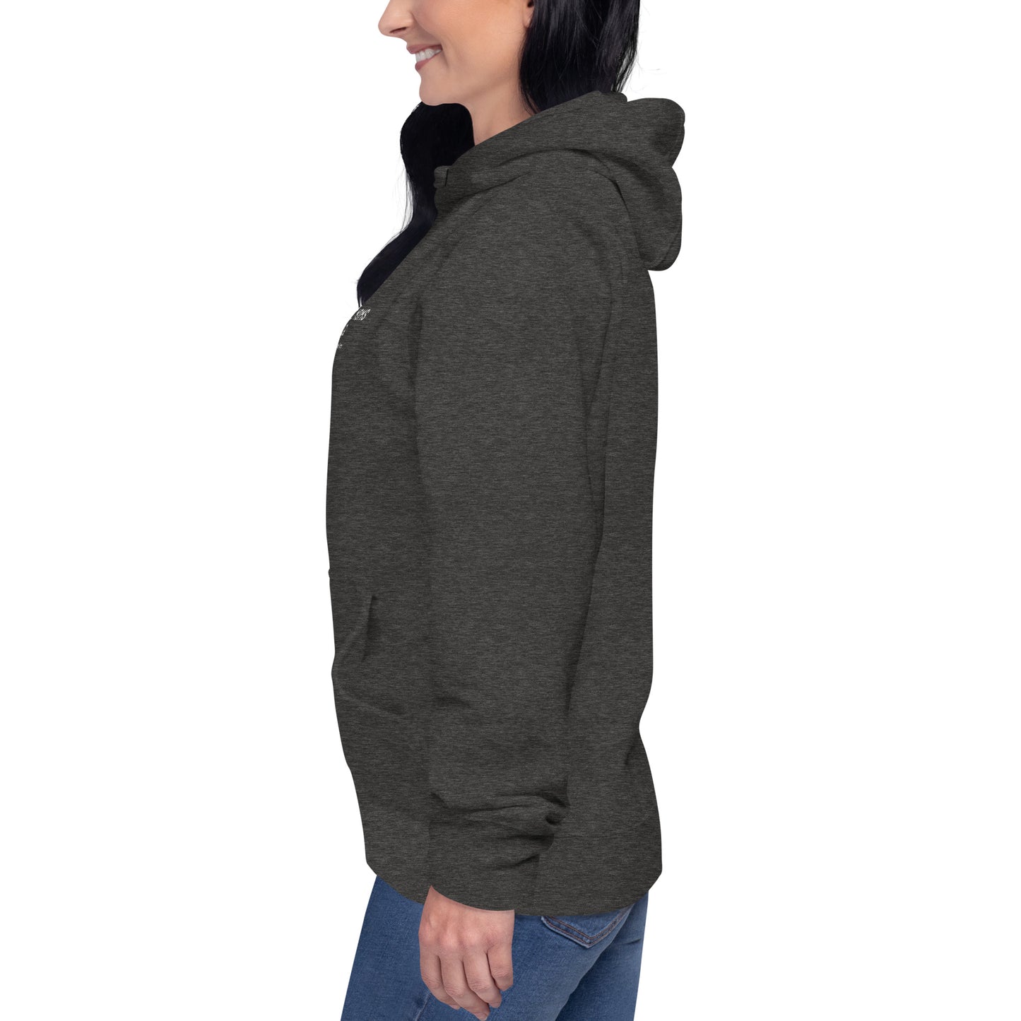 Stoked Moms Club Embroidered Hoodie - Charcoal/White