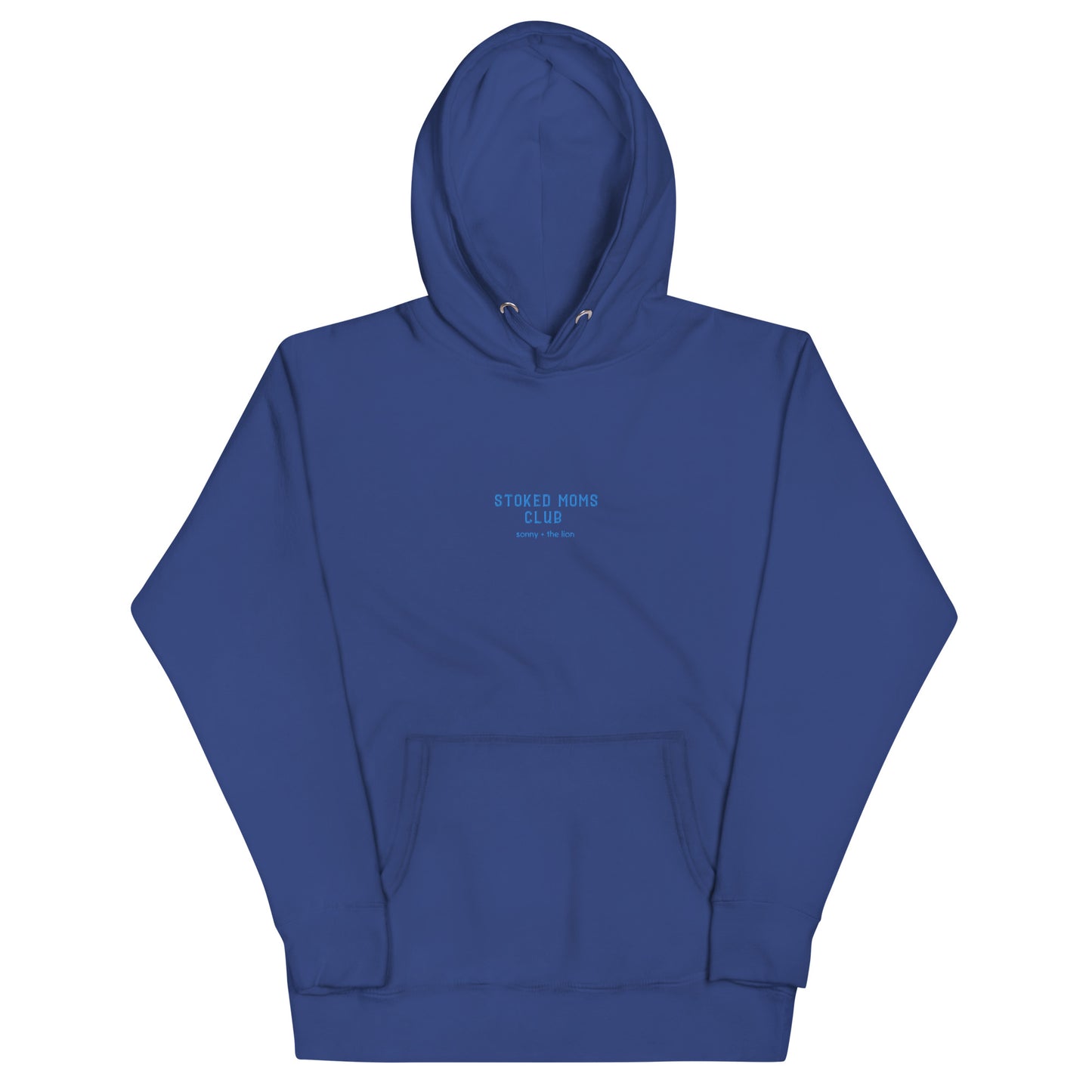 Stoked Moms Club Embroidered Hoodie - Royal/Teal