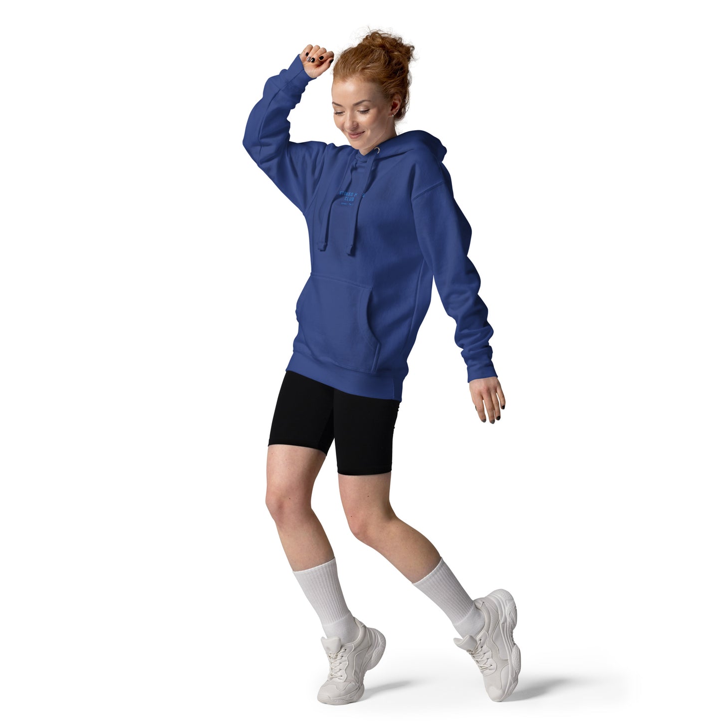 Stoked Moms Club Embroidered Hoodie - Royal/Teal