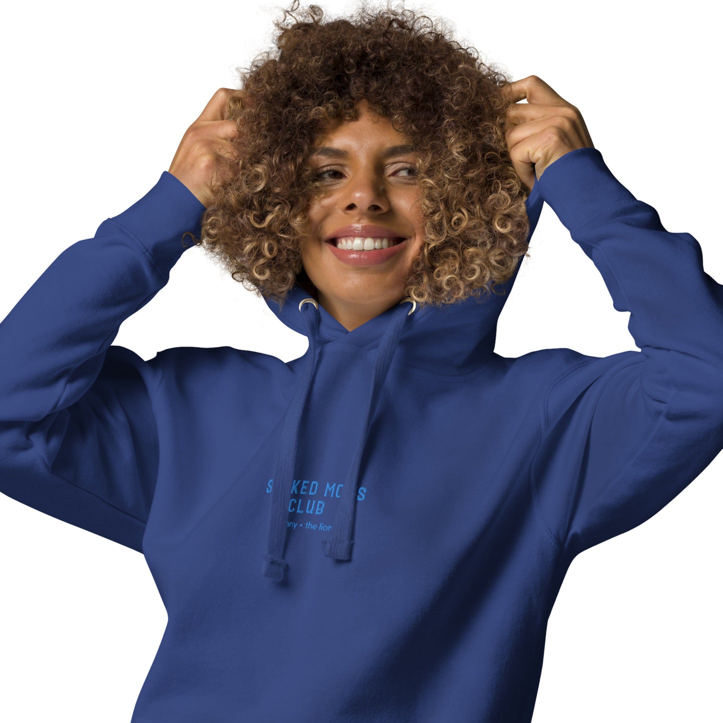 Stoked Moms Club Embroidered Hoodie - Royal/Teal